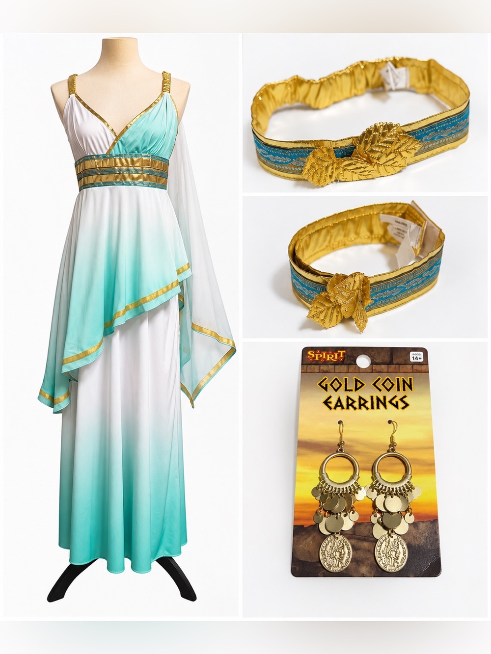 Grecian Goddess Greek Roman Costume Adult
Medium 6-8 + Accessories NWOT